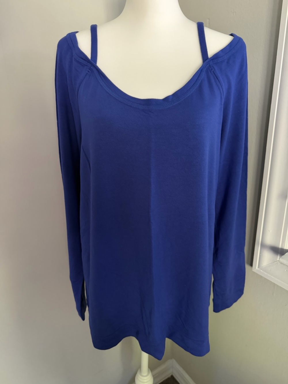 Lilly Pulitzer Royal Blue Long-Sleeve Scoop Neck Top Size XL